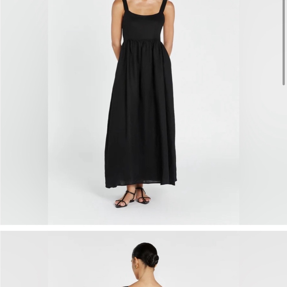 Diish linen Elegant Black Maxi Dress